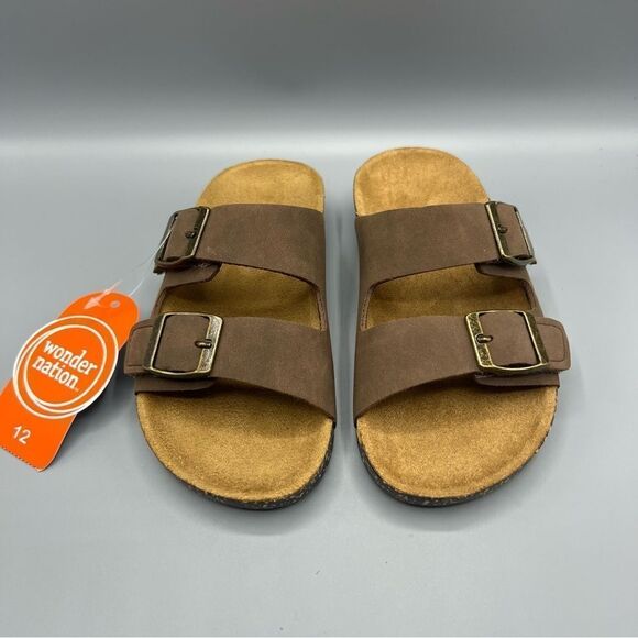 Wonder Nation Boys Two Buckle Slide On Sandals - Picture 2 of 6